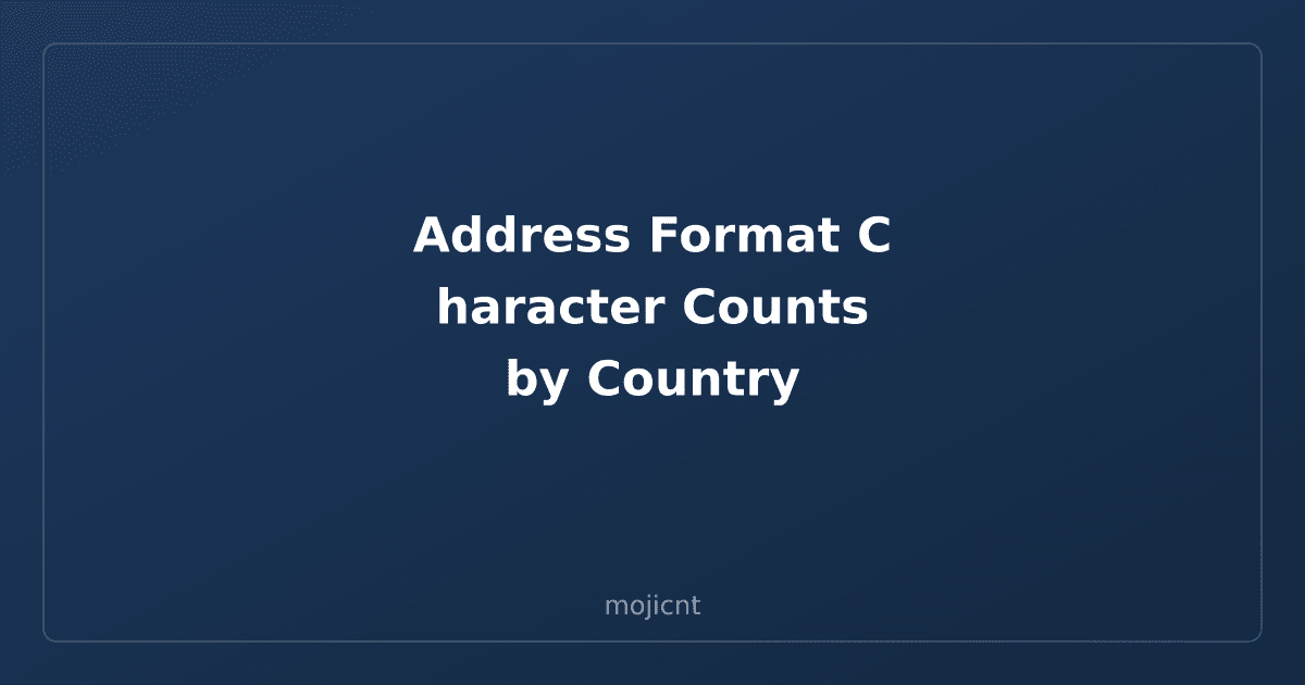 Address Format Character Counts by Country | mojicnt