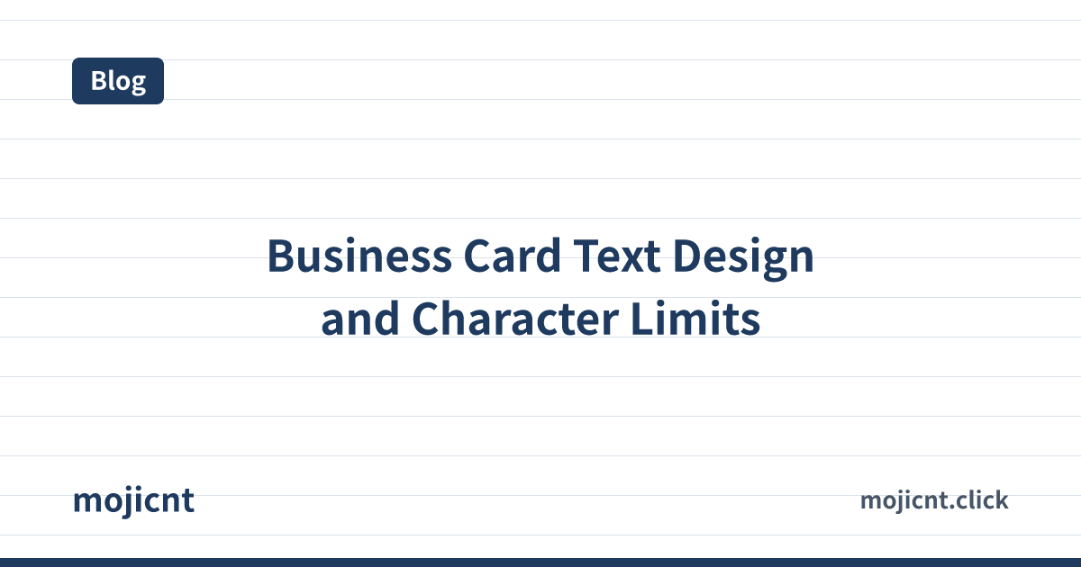 Business Card Text - Character Limits & Typography for 91x55mm Design ...
