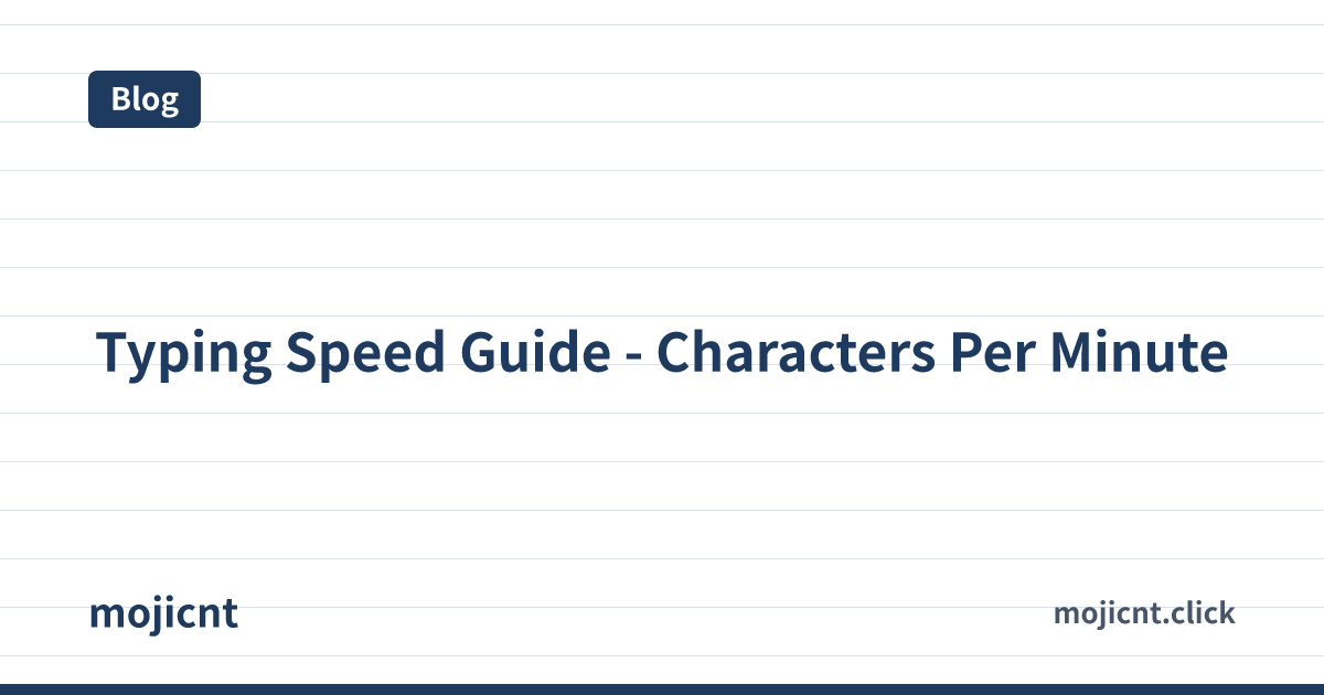 Average Typing Speed - Characters Per Minute by Skill Level (2026 Data ...